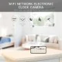 Despertador com Câmara Espiã HD, Wifi, Visão Noturna e Alerta