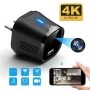 Câmara Espiã 4K Disfarçada em Carregador USB com Wi-Fi