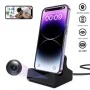Carregador Lightning com Câmara Wi-Fi Espiã 2K e Detecção Smart